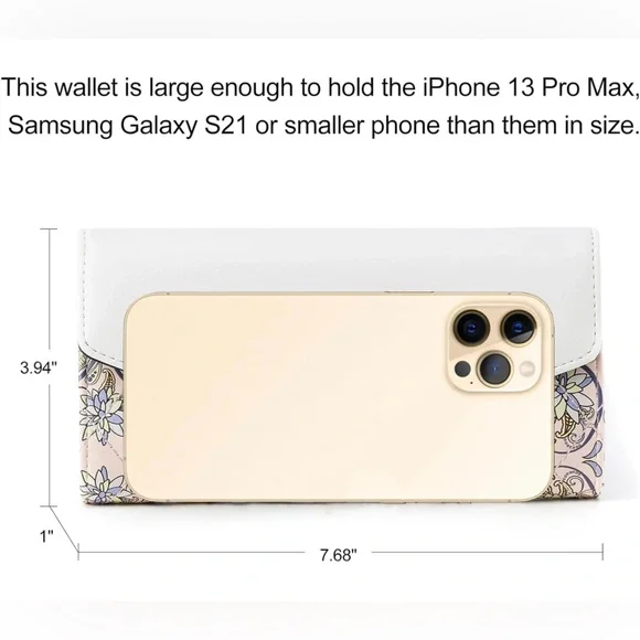 NWT RFID Blocking Trifold Wallet, PU Leather Clutch Multi Card Large - Picture 6 of 6